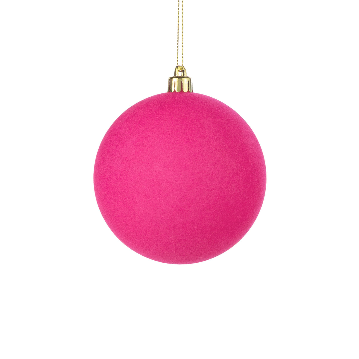 4" Smooth Flocked Ball Ornament: Hot Pink