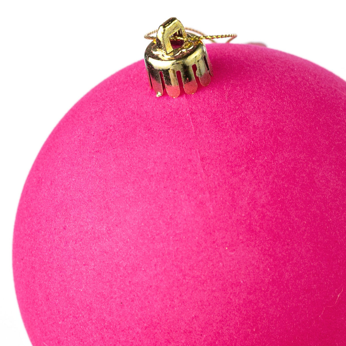 4" Smooth Flocked Ball Ornament: Hot Pink