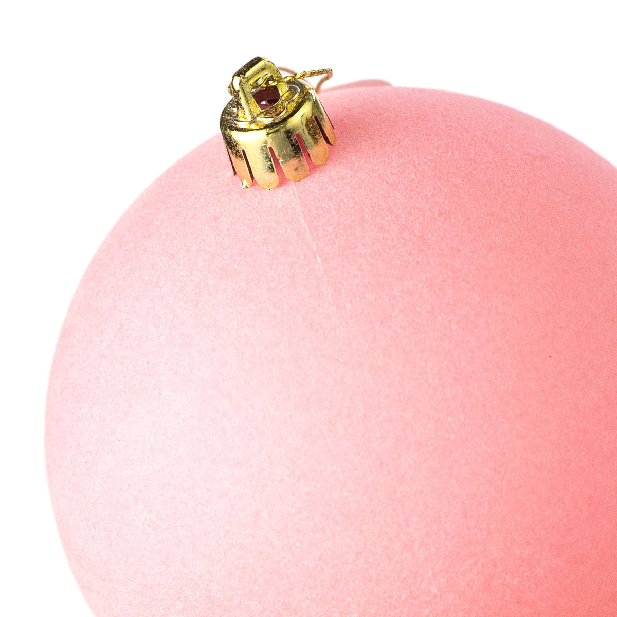 4" Smooth Flocked Ball Ornament: Candy Pink