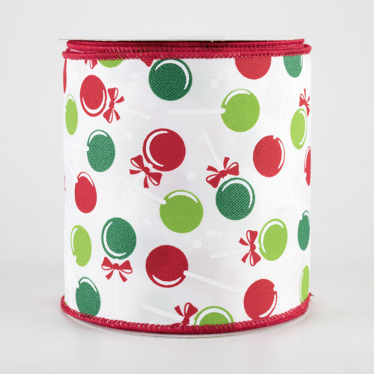 4" Lollipops Candy Ribbon: Red & Green (10 Yards)