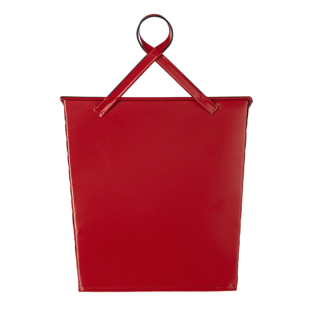 12" Metal Merry Christmas Mailbox Basket Hanger: Red