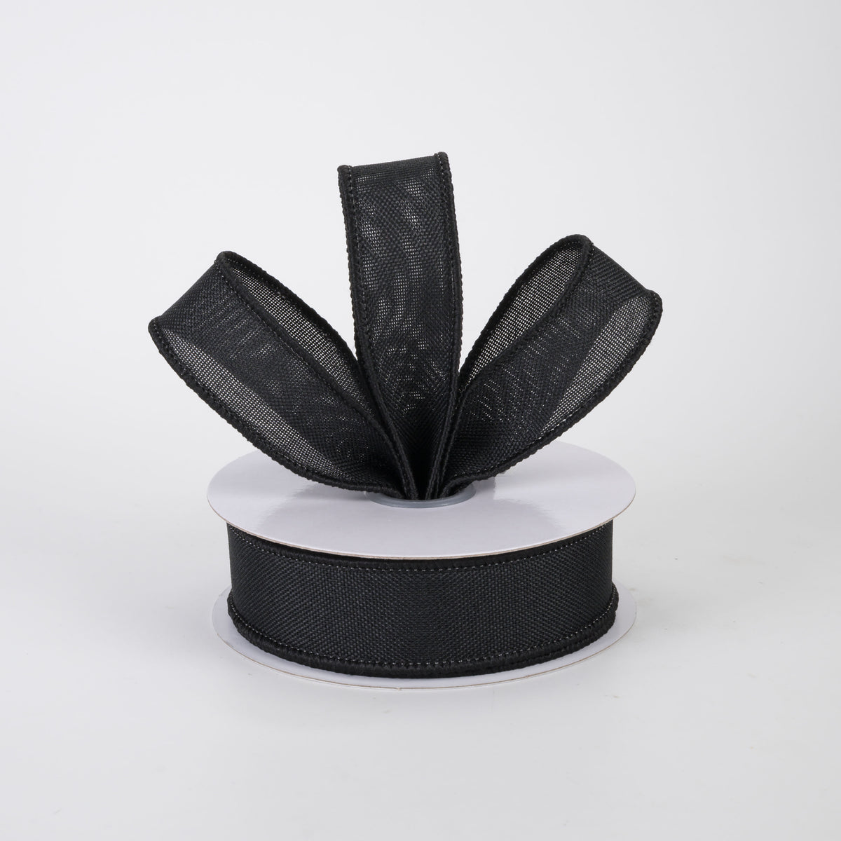 7/8" Royal Canvas Ribbon: Black (10 Yards)