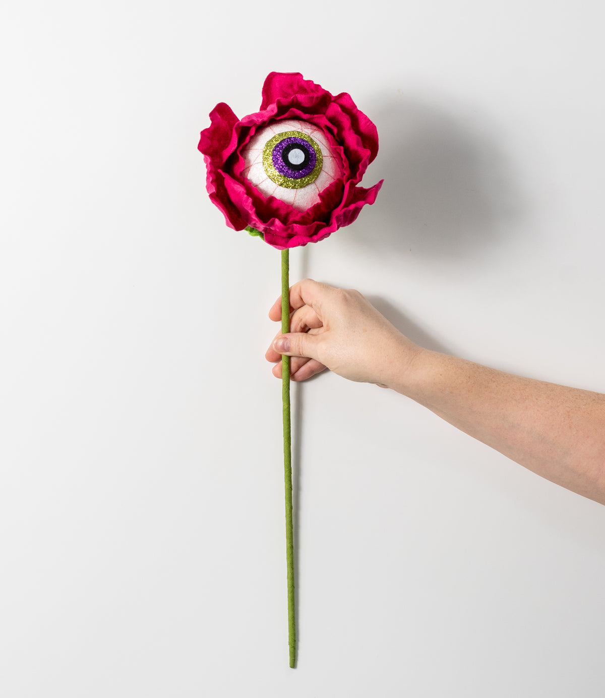 21" Eyeball Flower Stem: Fuchsia Pink