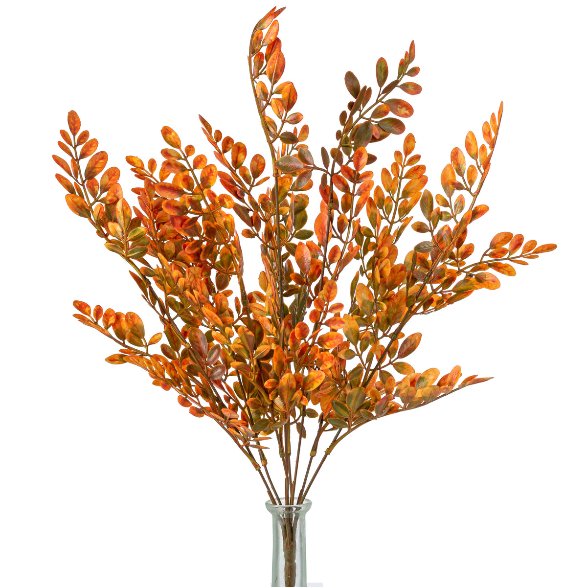 21" Plastic Locust Leaf Bush: Orange (7 Stem)