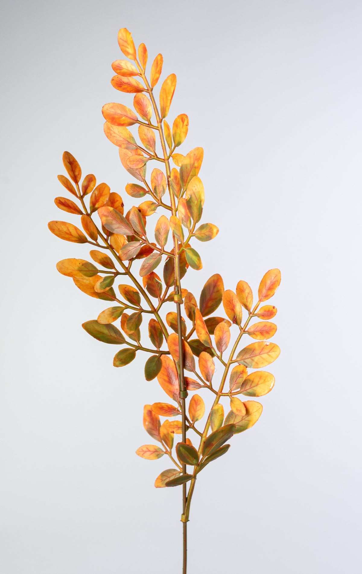 21" Plastic Locust Leaf Bush: Orange (7 Stem)