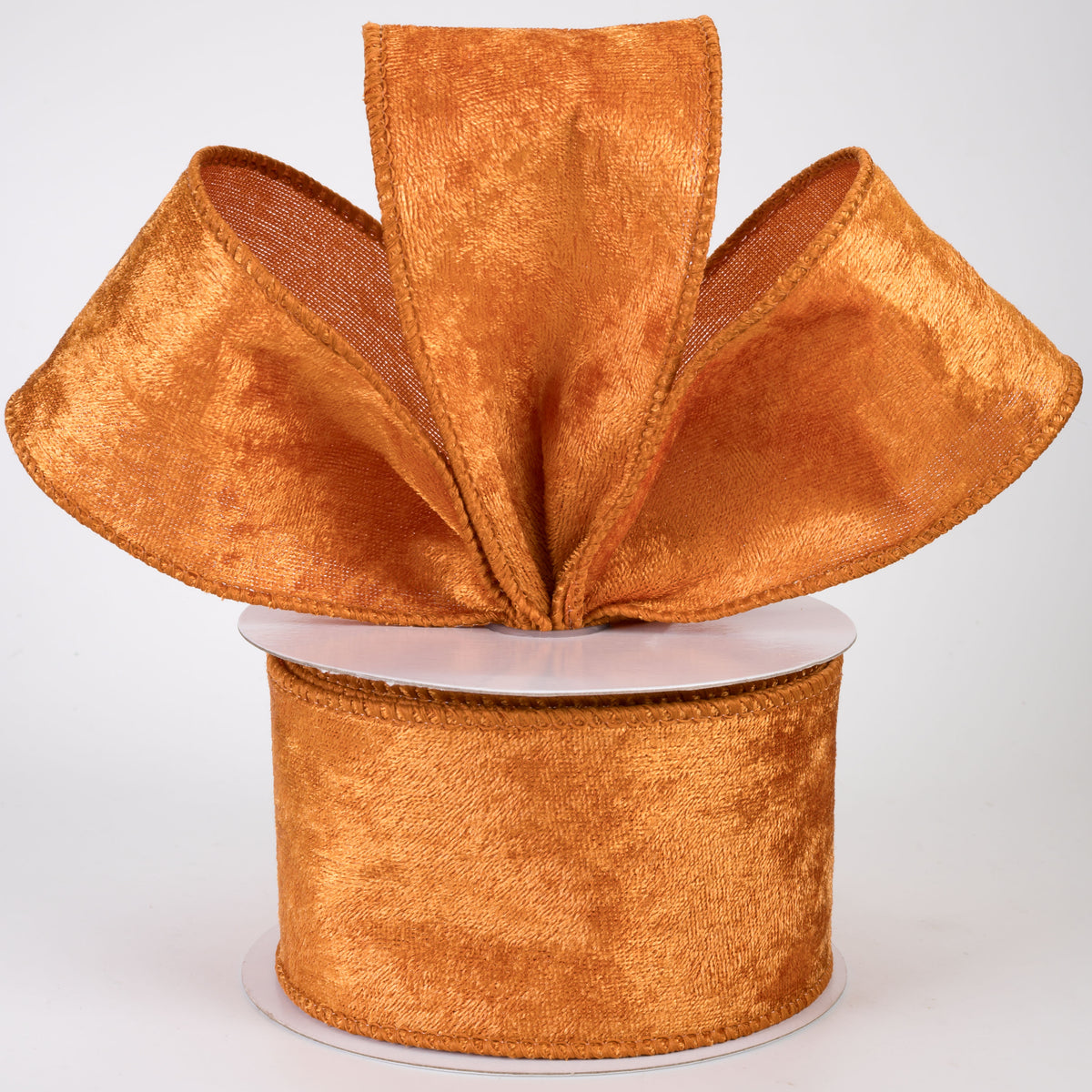 2.5" Lush Velvet Ribbon: Light Rust Orange (10 Yards)