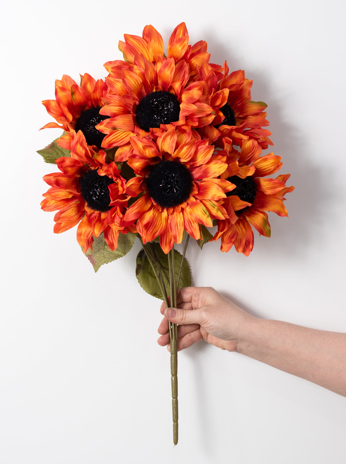 22" Faux Sunflower Bush: Burnt Orange (7 Stem)