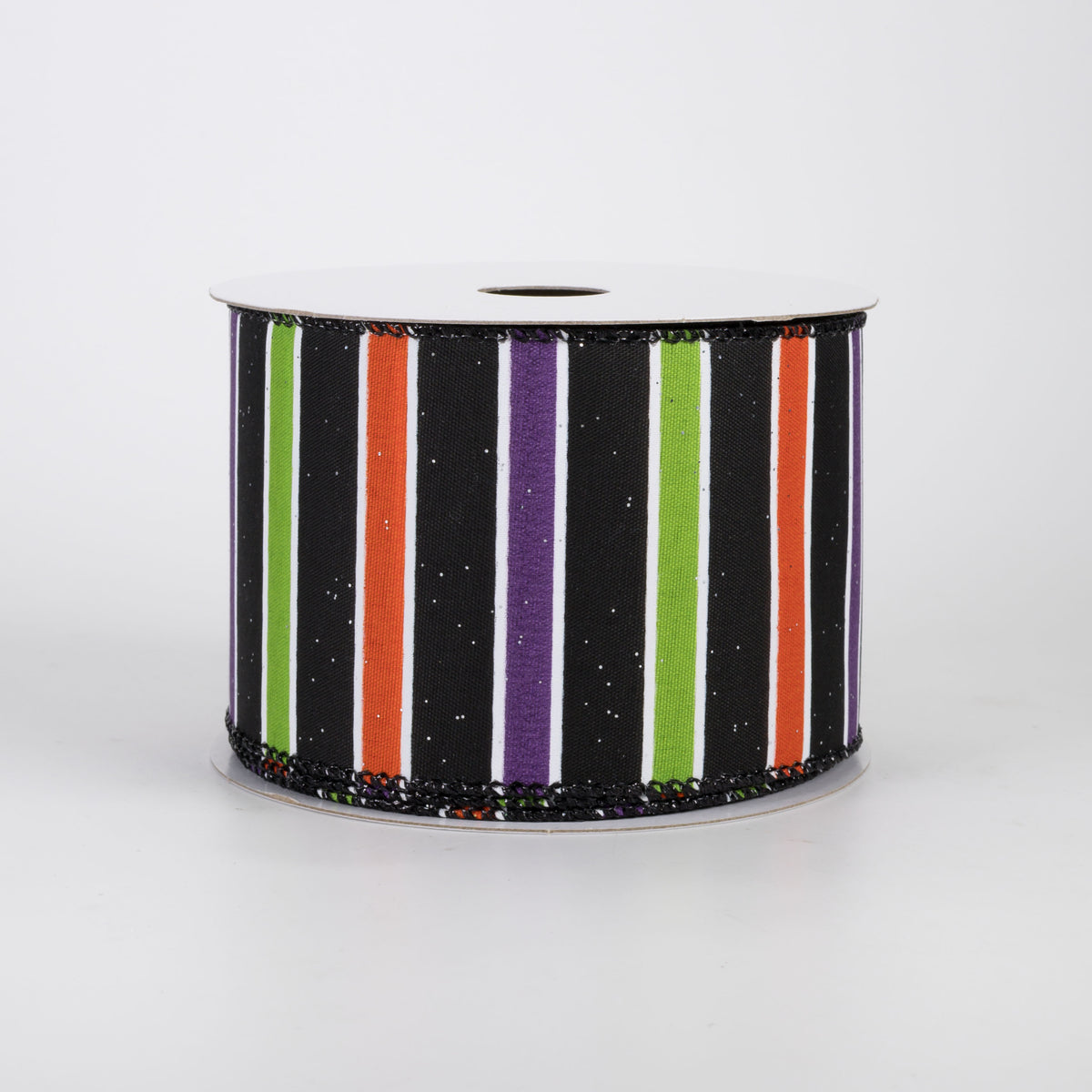 2.5" Horizontal Halloween Stripes Ribbon: Black (10 Yards)