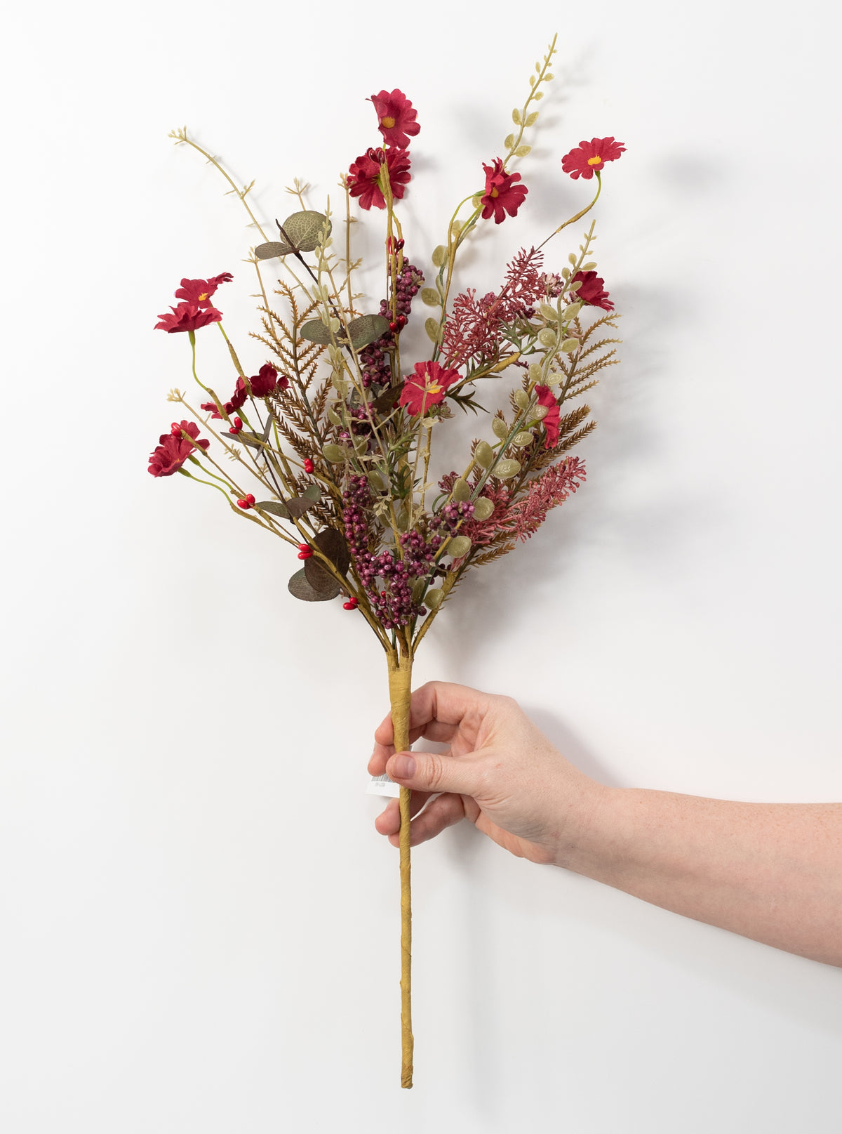 24" Fabric Flower Mixed Fall Filler Spray: Burgundy