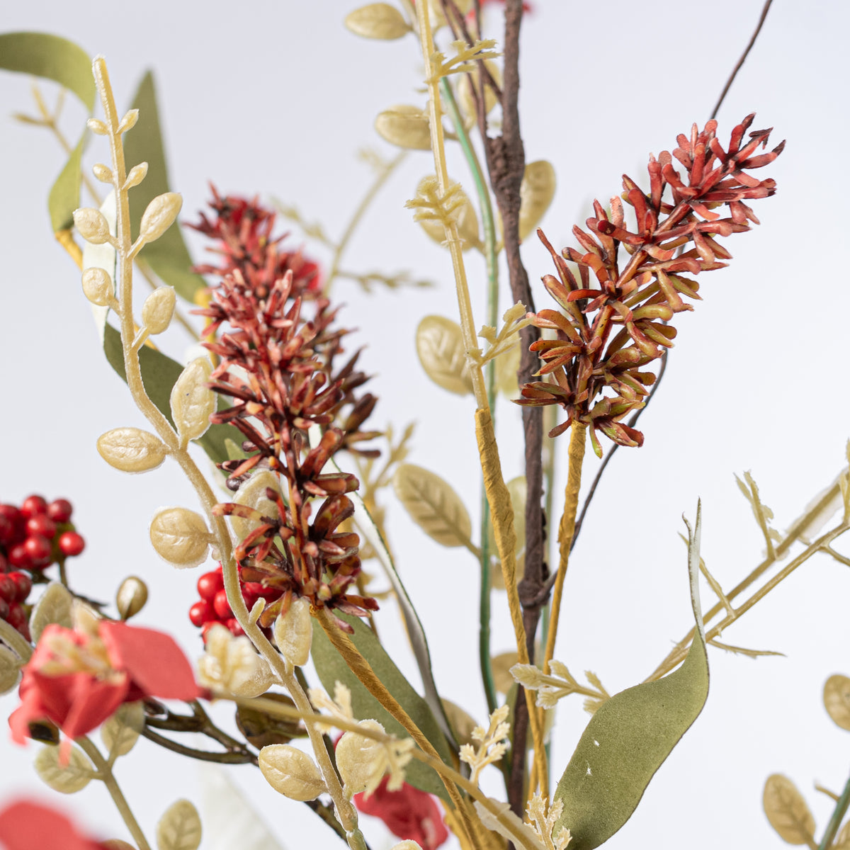 24" Fern, Lavender & Berries Filler Spray: Red