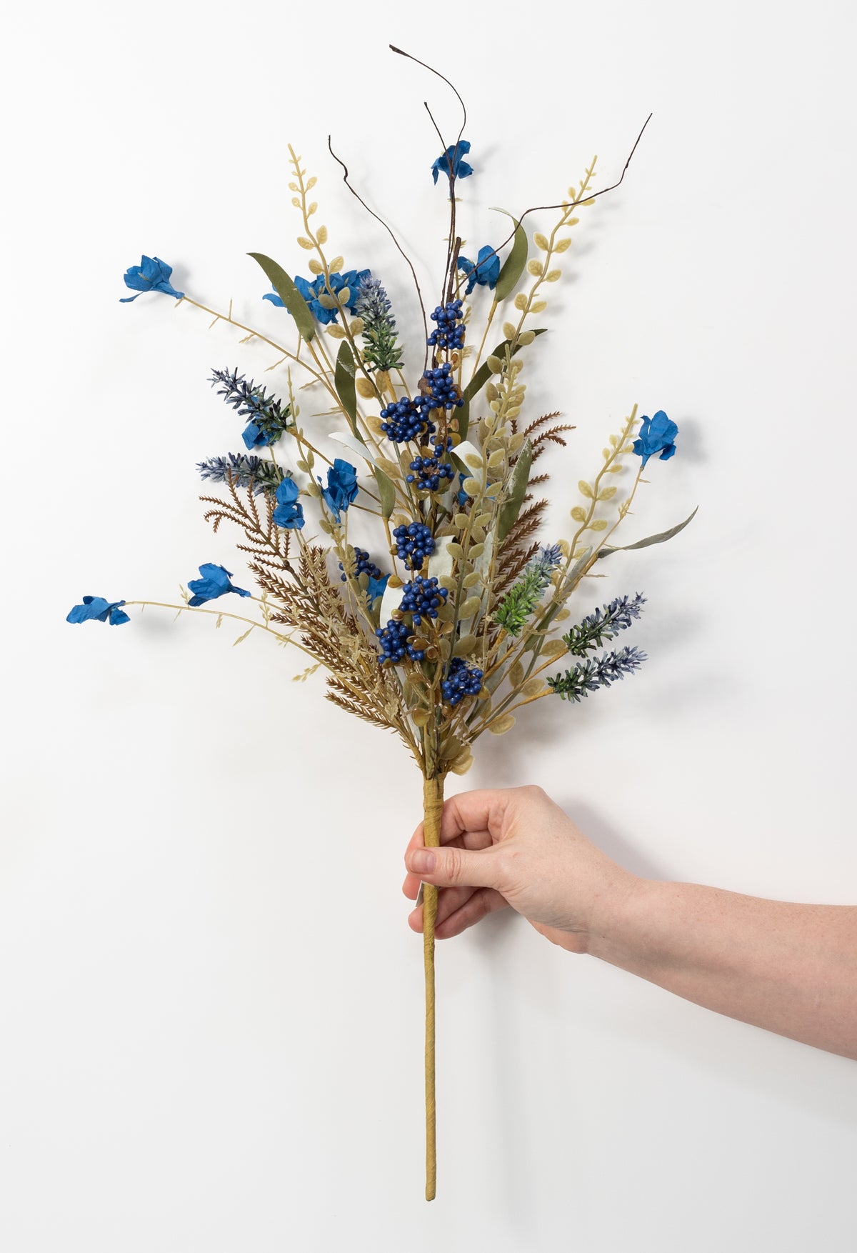 24" Fern, Lavender & Berries Filler Spray: Royal Blue