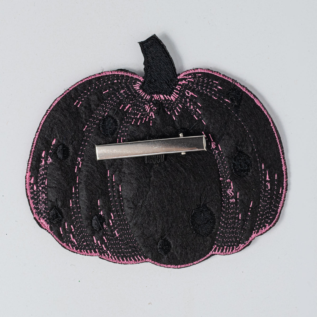 [D Stevens] 5.25" Satin Halloween Polka Dot Pumpkin Clip: Pink