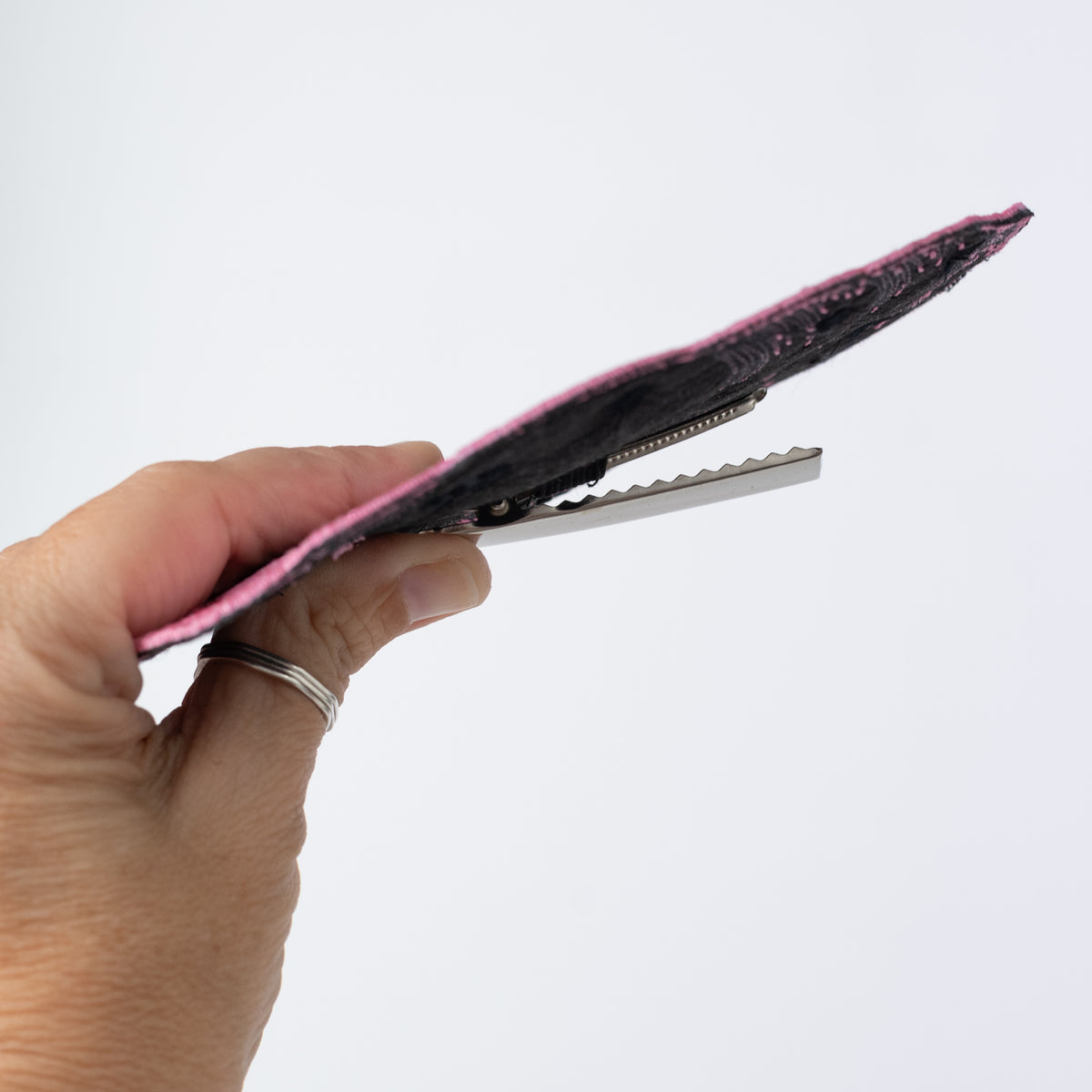 [D Stevens] 5.25" Satin Halloween Polka Dot Pumpkin Clip: Pink