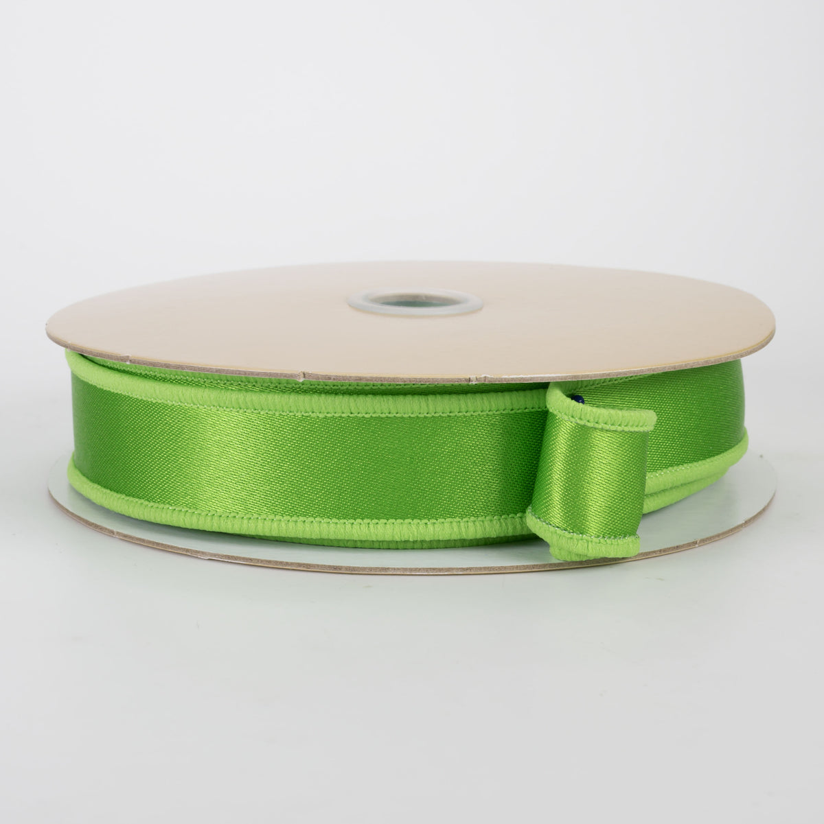 7/8" Double Sided Fused Satin Ribbon: Fresh Green (10 Yards)