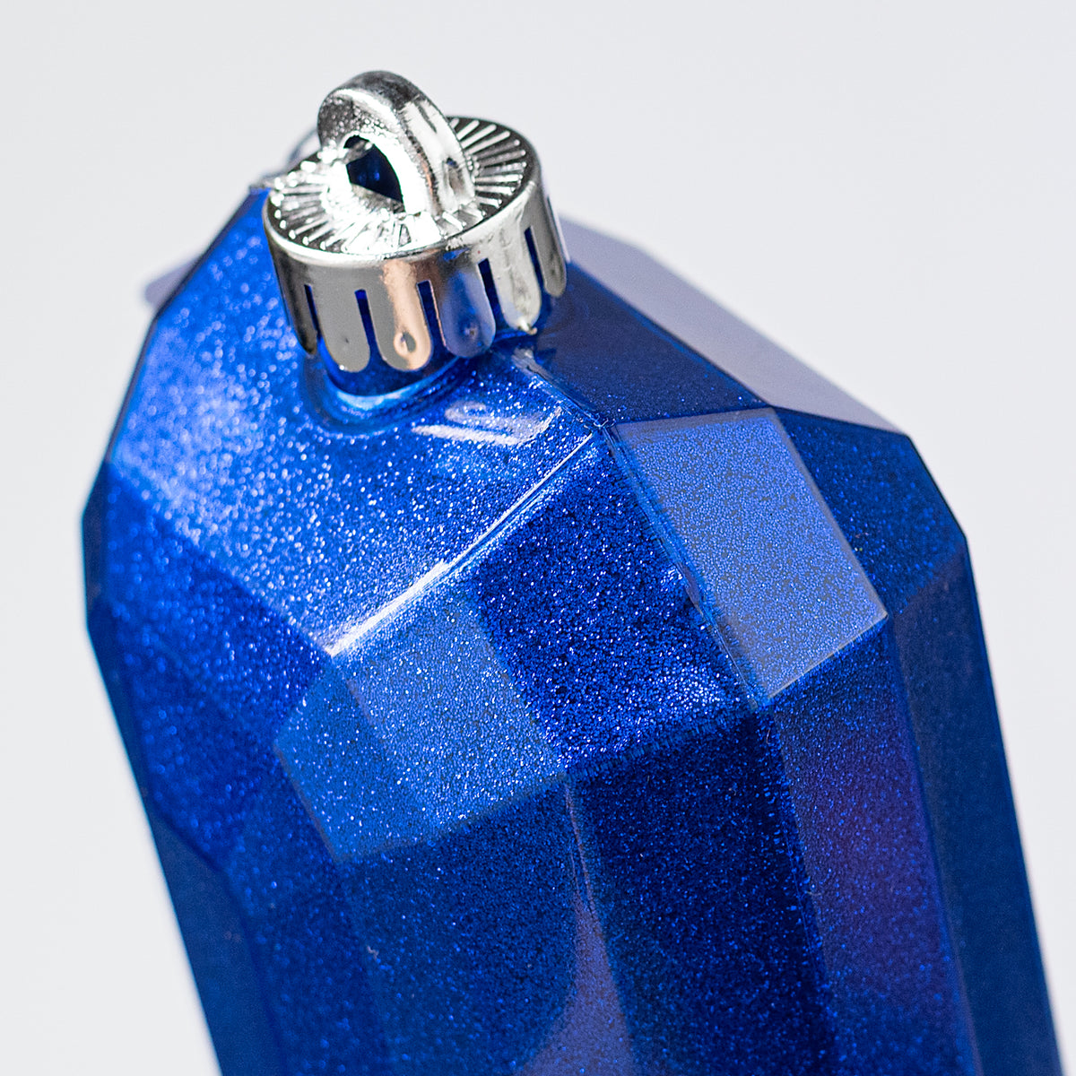 7" Glitter Inside Rectangle Gem Ornament: Royal Blue