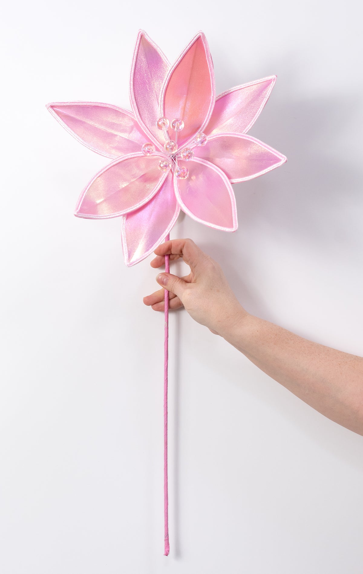 23" Glossy Poinsettia Stem: Pink