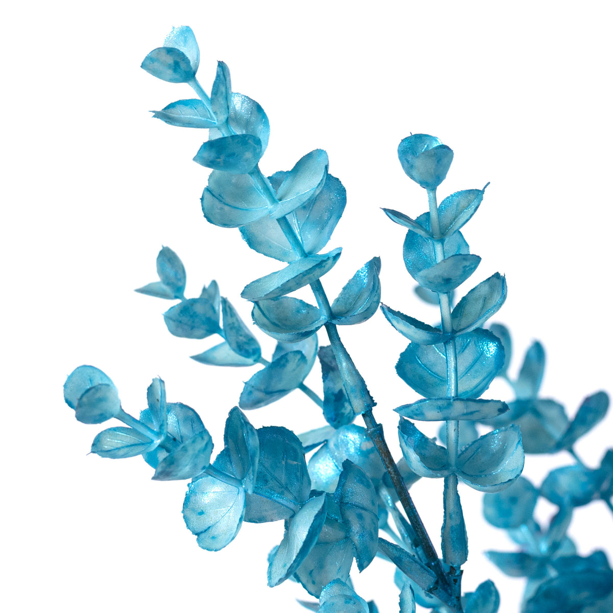 19" Plastic Eucalyptus Bush: Blue (7 Stem)