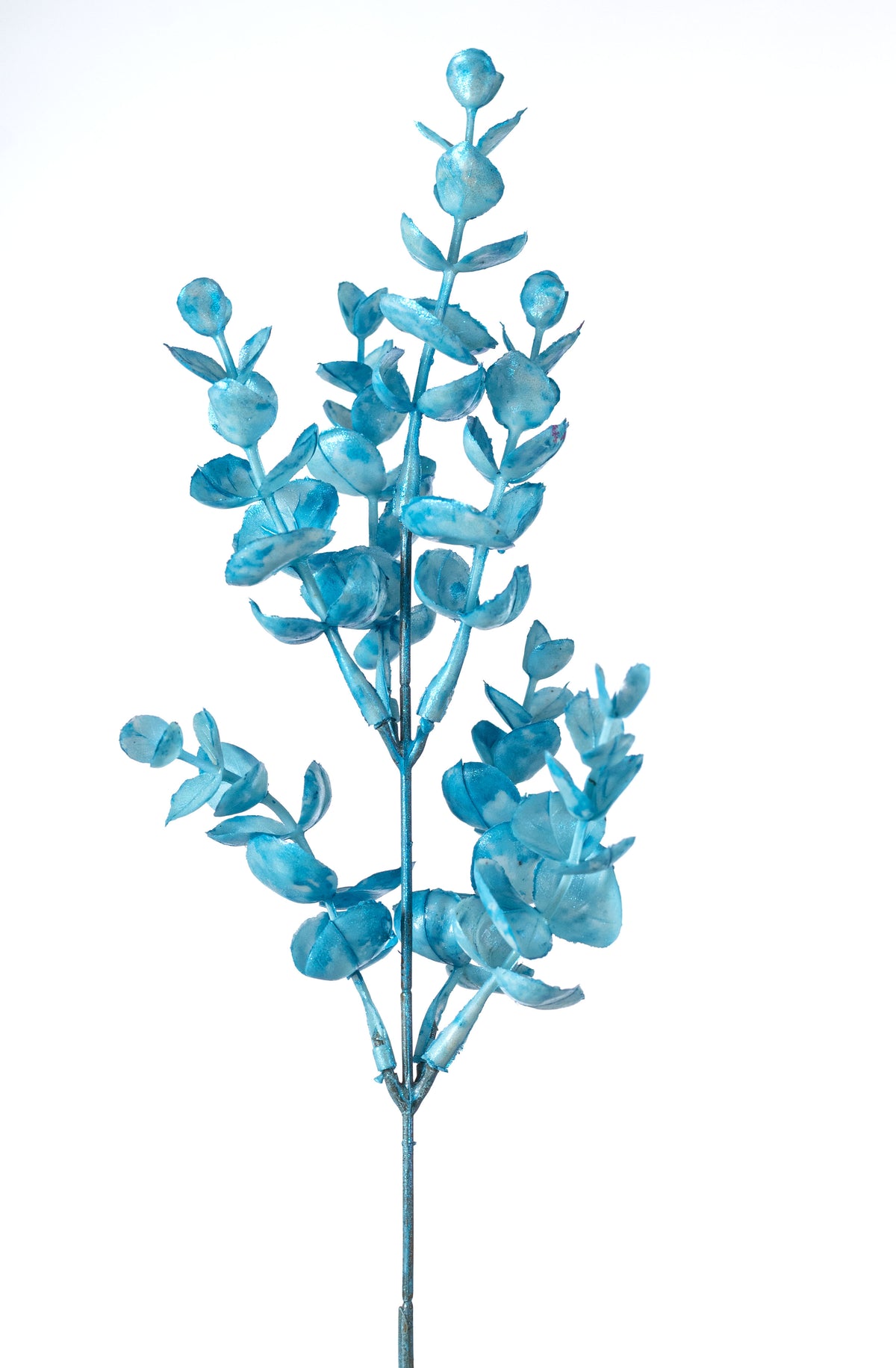 19" Plastic Eucalyptus Bush: Blue (7 Stem)