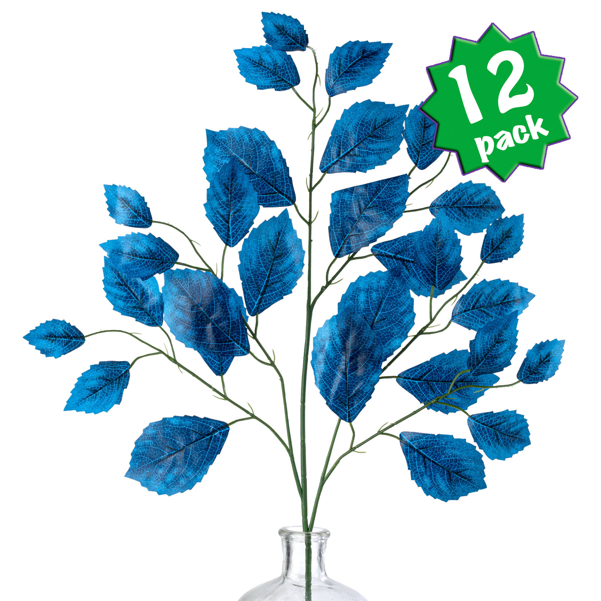 28" Rose Leaf Sprays: Blue (12)