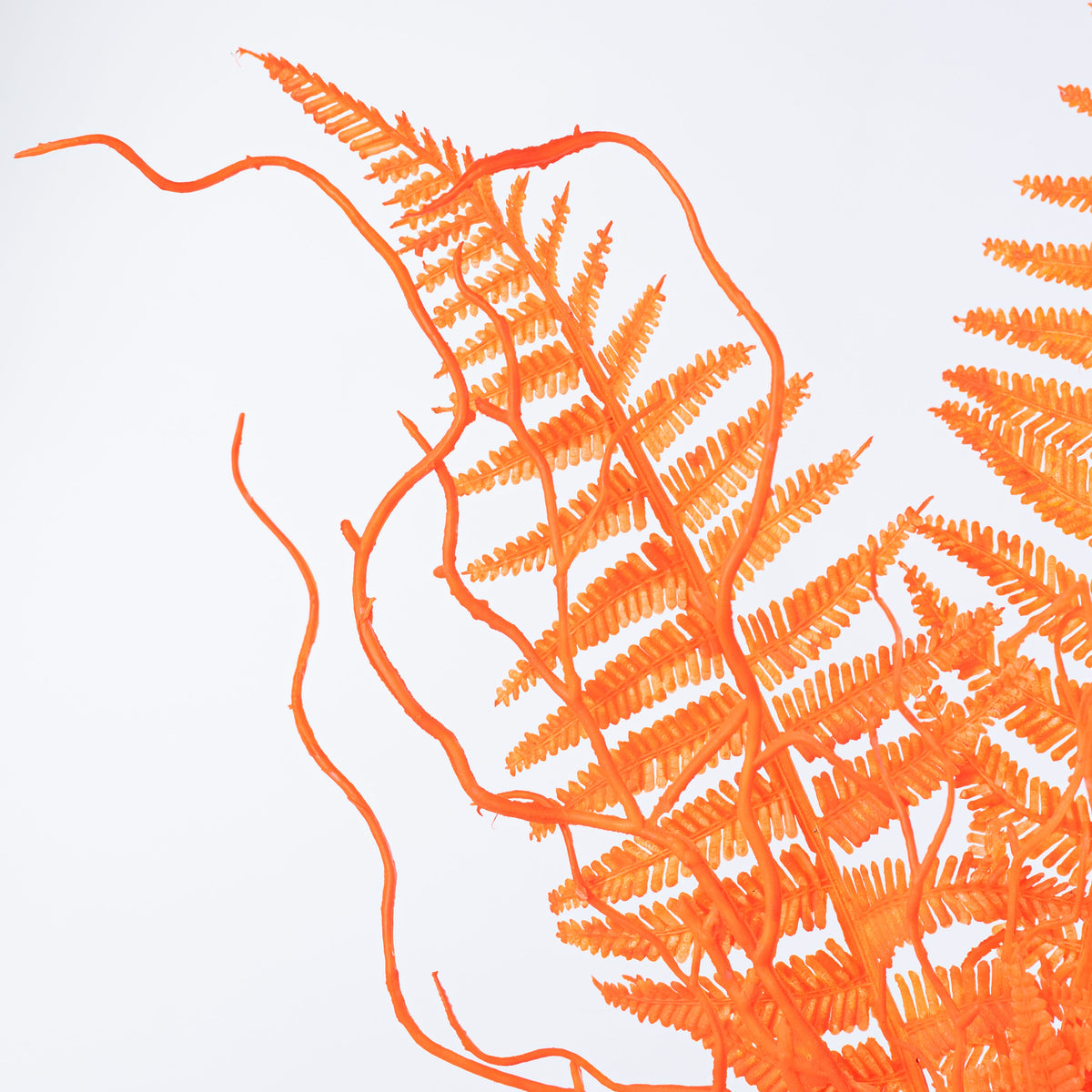 20" Plastic Fern Fronds Spray: Neon Orange