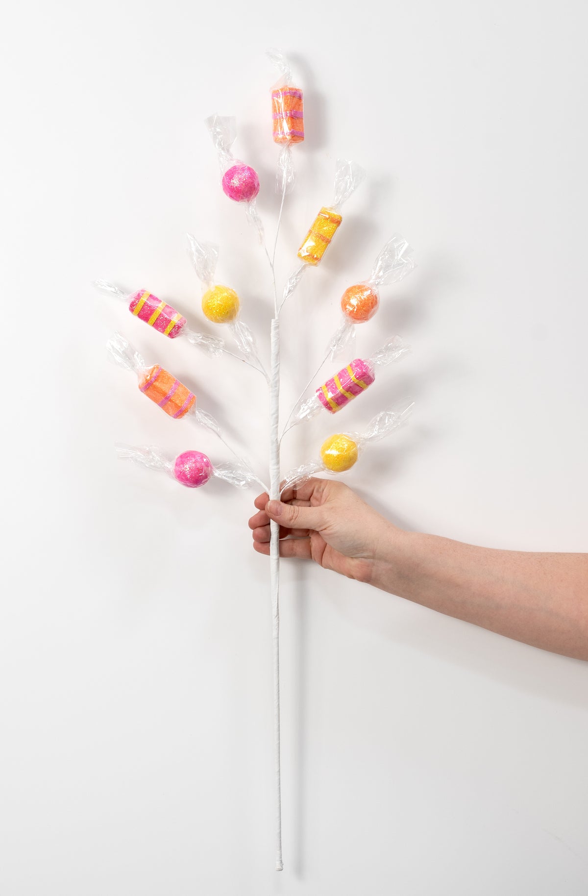 29" Wrapped Candy Spray: Pink, Yellow & Orange