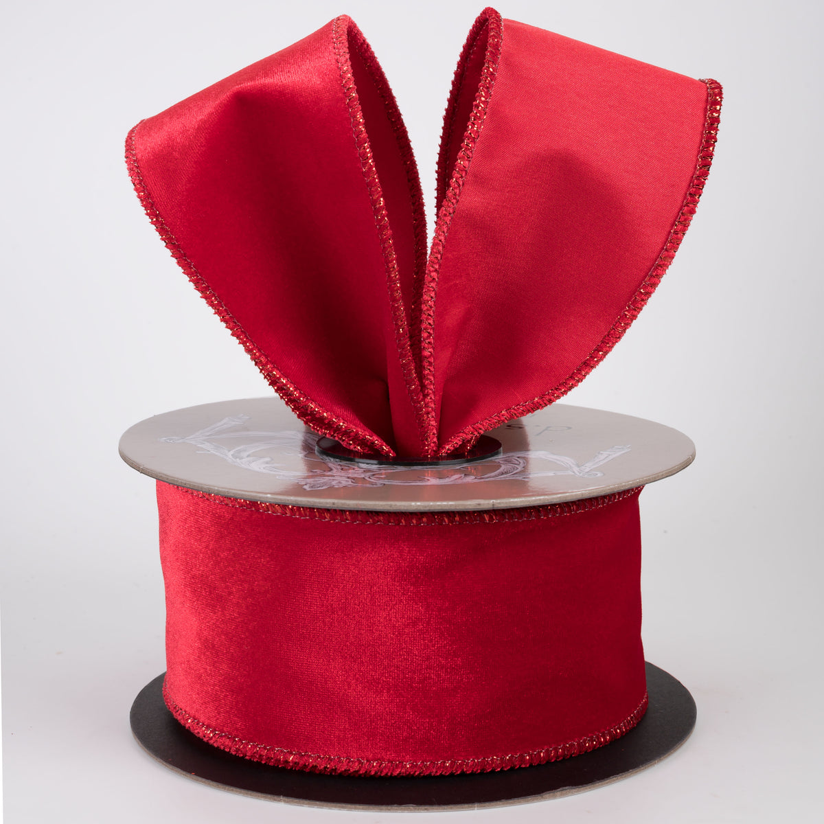 [D Stevens] 2.5" Velvet Satin Back Ribbon: Red (10 Yards)