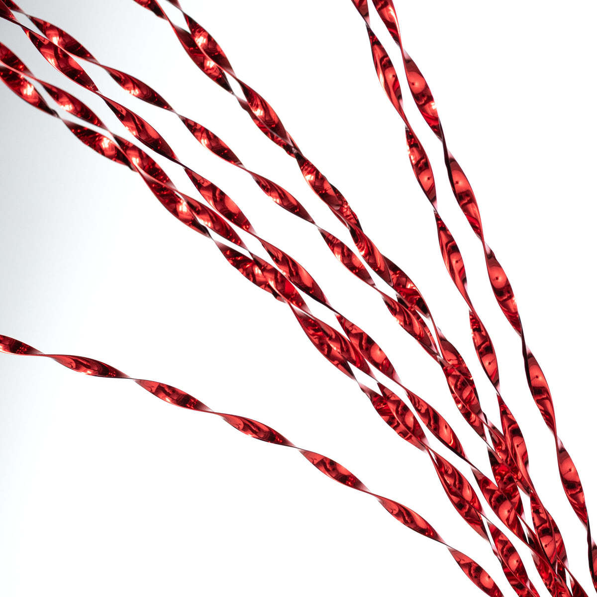 50" Spiraling Hanging Tinsel Spray: Metallic Red