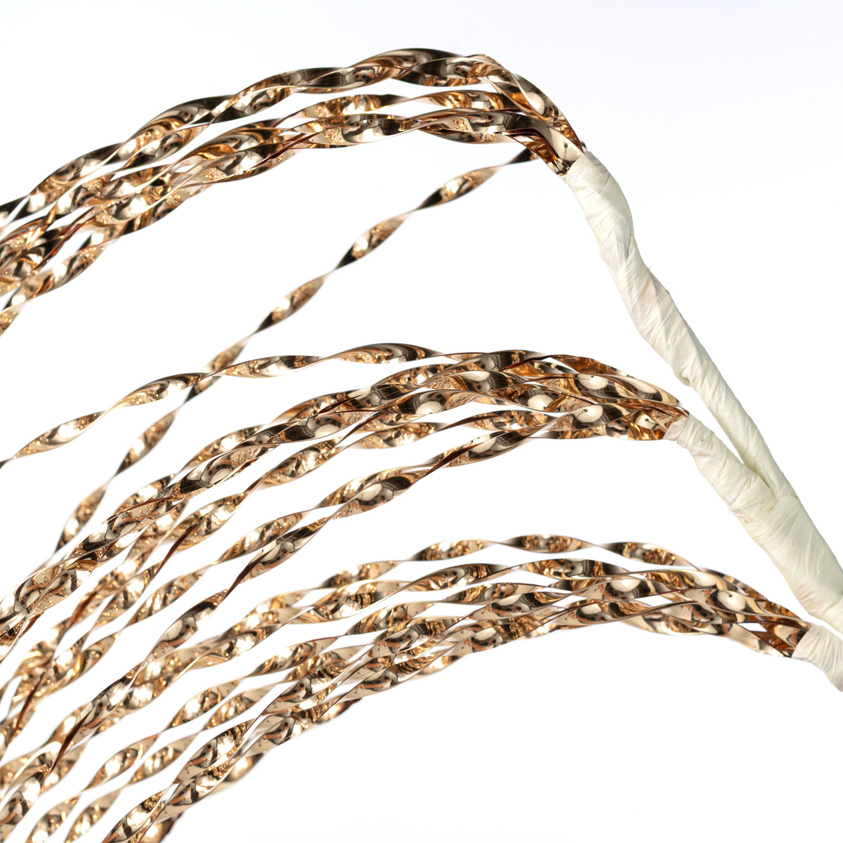 50" Spiraling Hanging Tinsel Spray: Metallic Champagne Gold