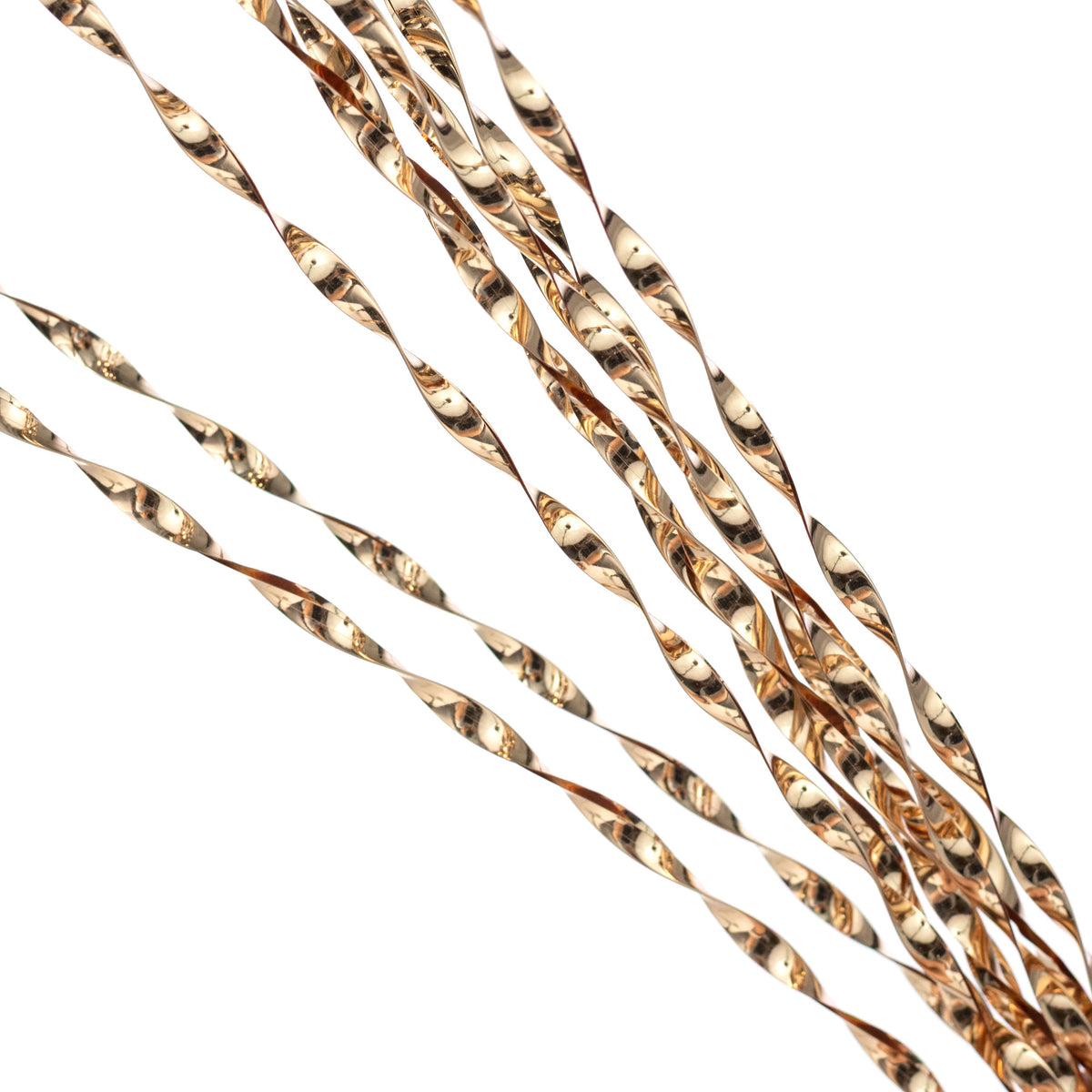 50" Spiraling Hanging Tinsel Spray: Metallic Champagne Gold