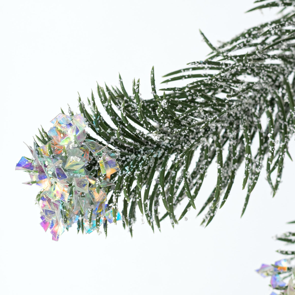 30" Iridescent Spark Teardrop: Frosted Evergreen Pine