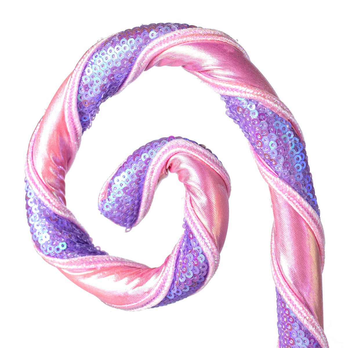 28" Sequins & Gloss Stripe Spiral Curly Spray: Pink & Lavender