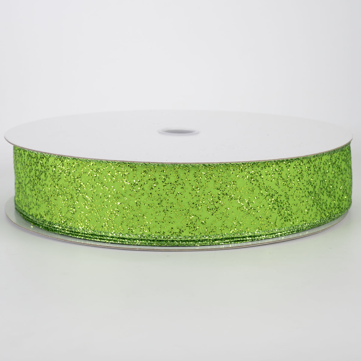 1.5" Mini Glitter Dots Ribbon: Lime Green (50 Yards)