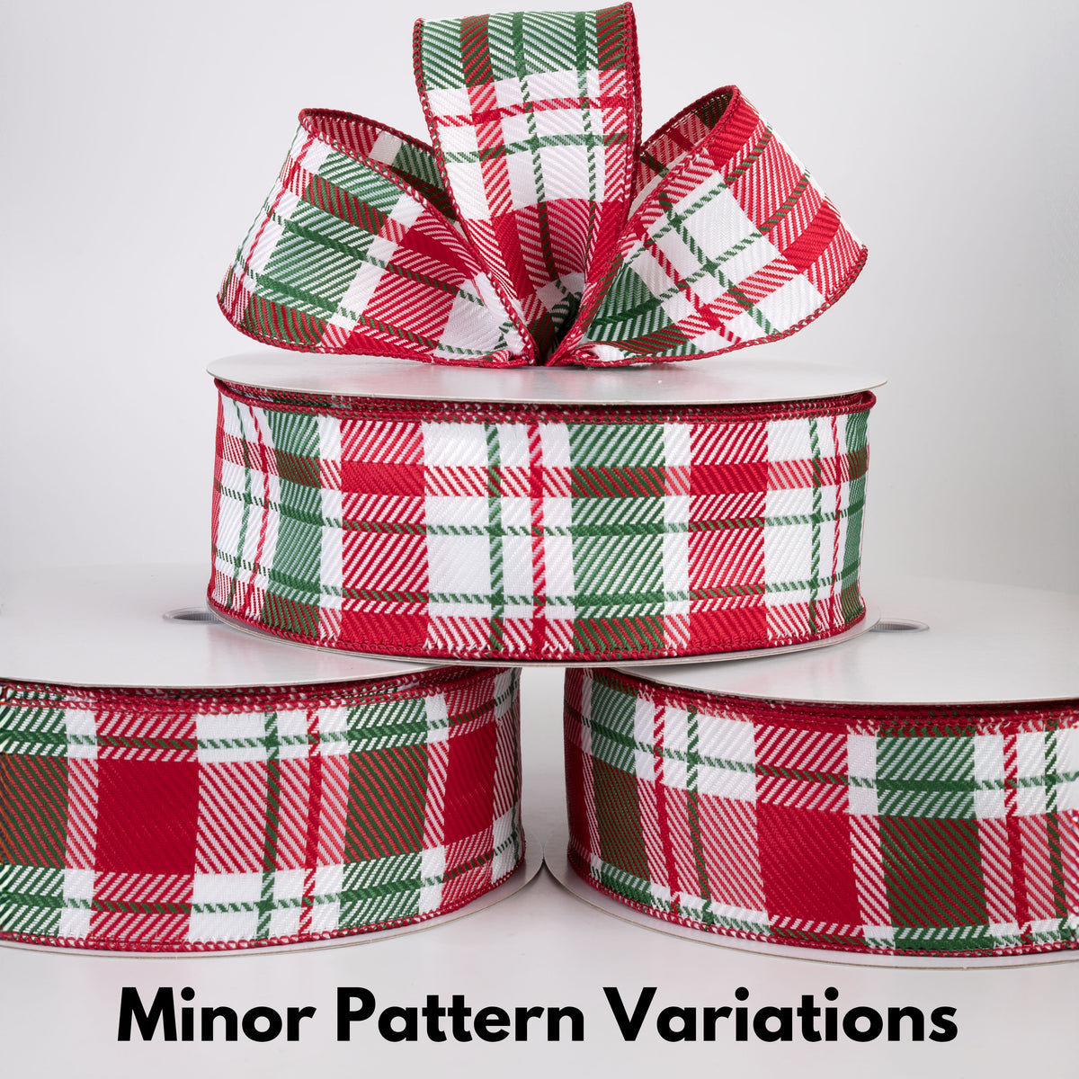 2.5" Bold Evan Christmas Woven Plaid Ribbon: Red & Emerald (50 Yards)