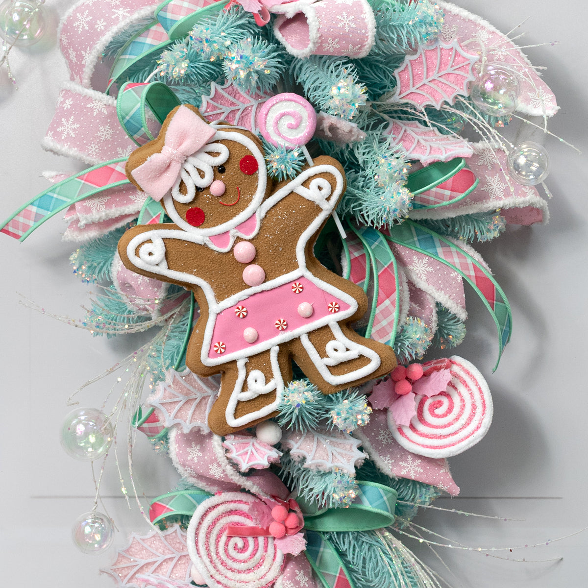 11" Lollipop Gingerbread Girl Ornament