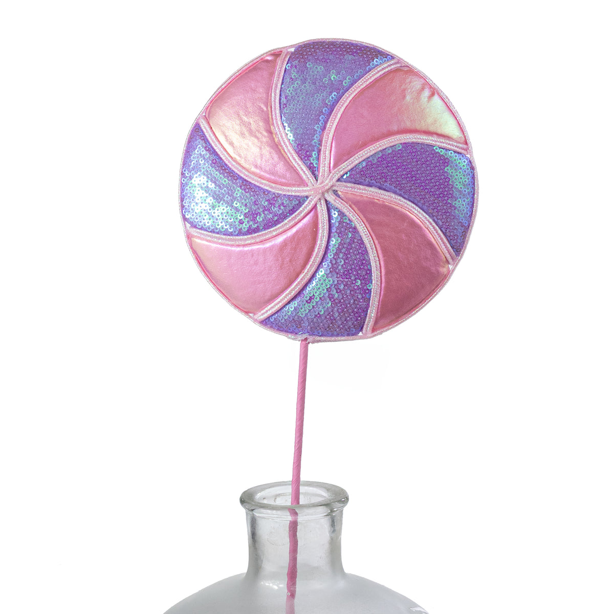 6.5" x 22" Sequins & Gloss Iridescent Lollipop Spray: Pink & Lavender