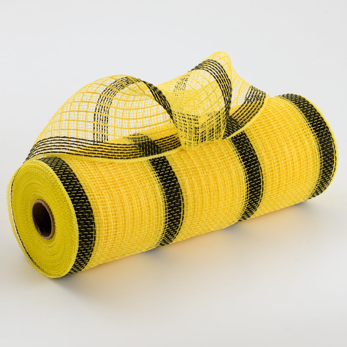 10" Faux Jute Stripe Mesh: Yellow & Black