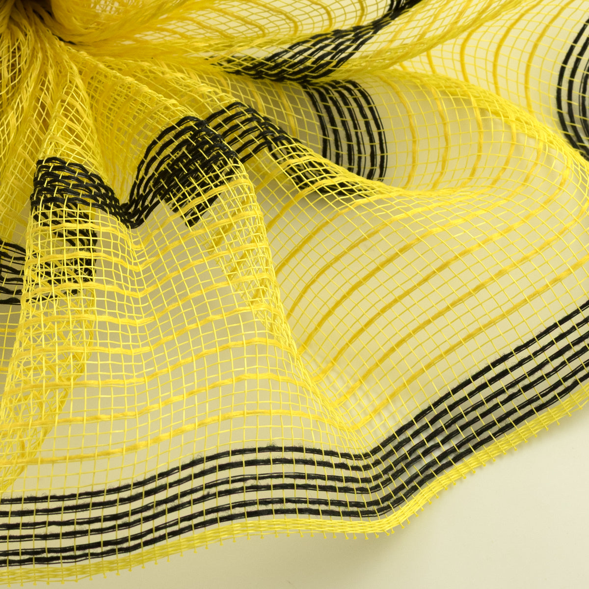 10" Faux Jute Stripe Mesh: Yellow & Black