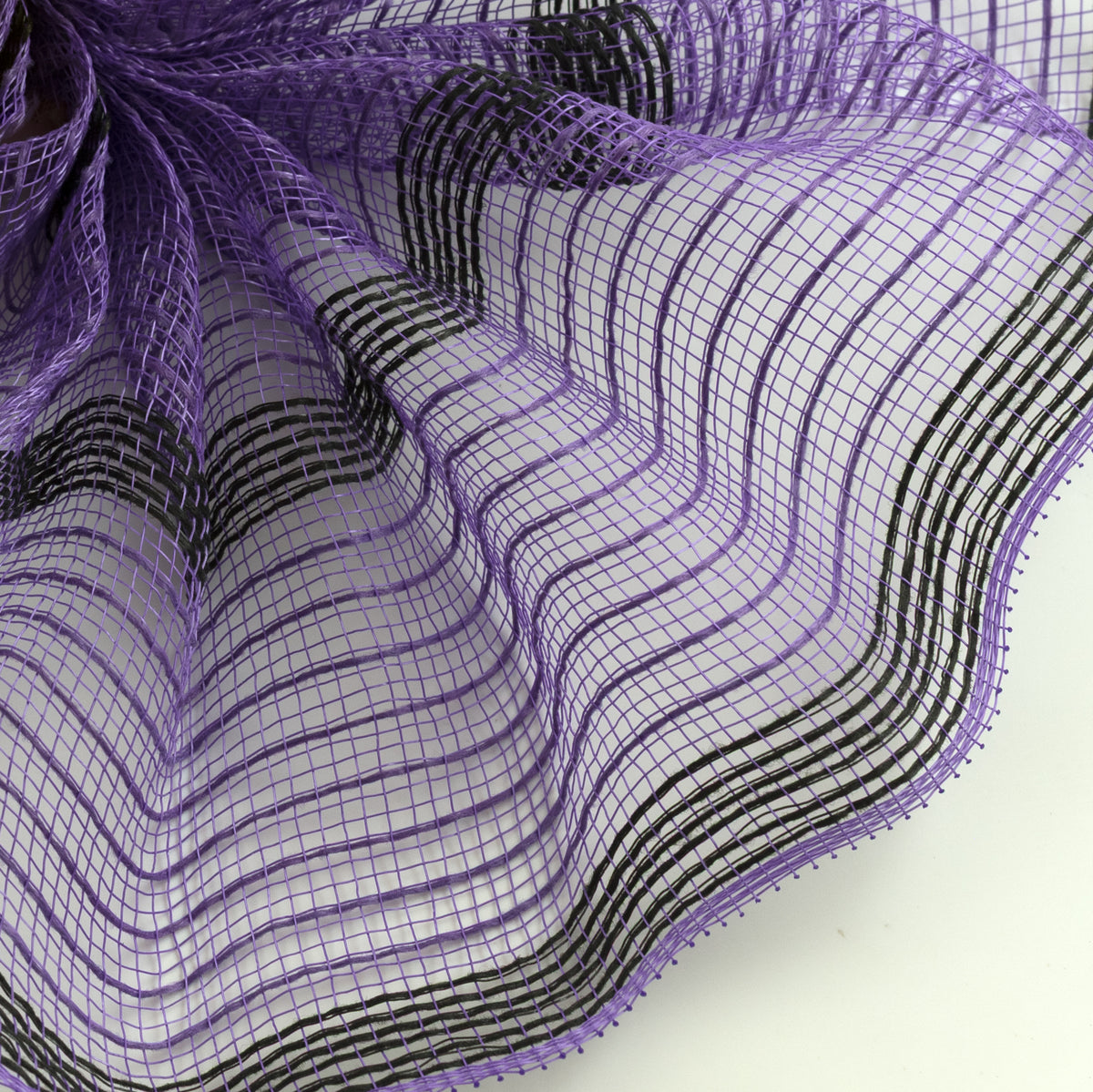 10" Faux Jute Stripe Mesh: Purple & Black