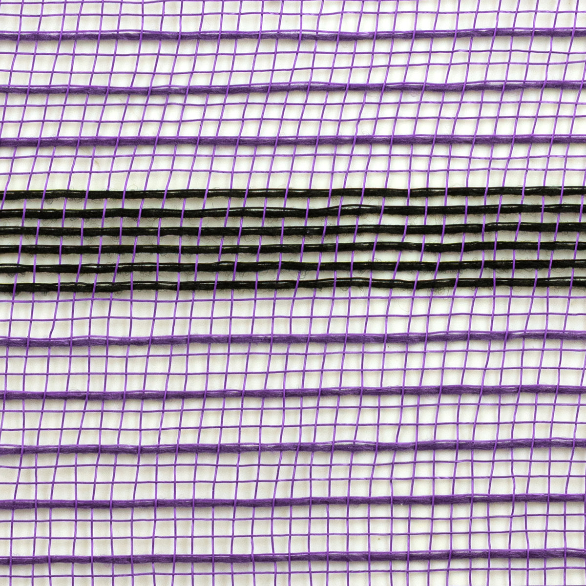 10" Faux Jute Stripe Mesh: Purple & Black