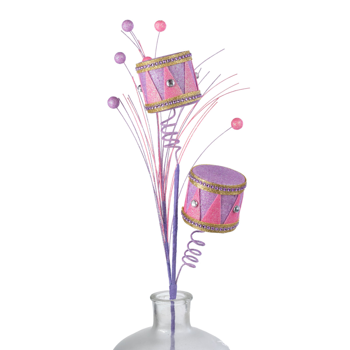 29" Nutcracker Drum Spray: Pink & Lavender
