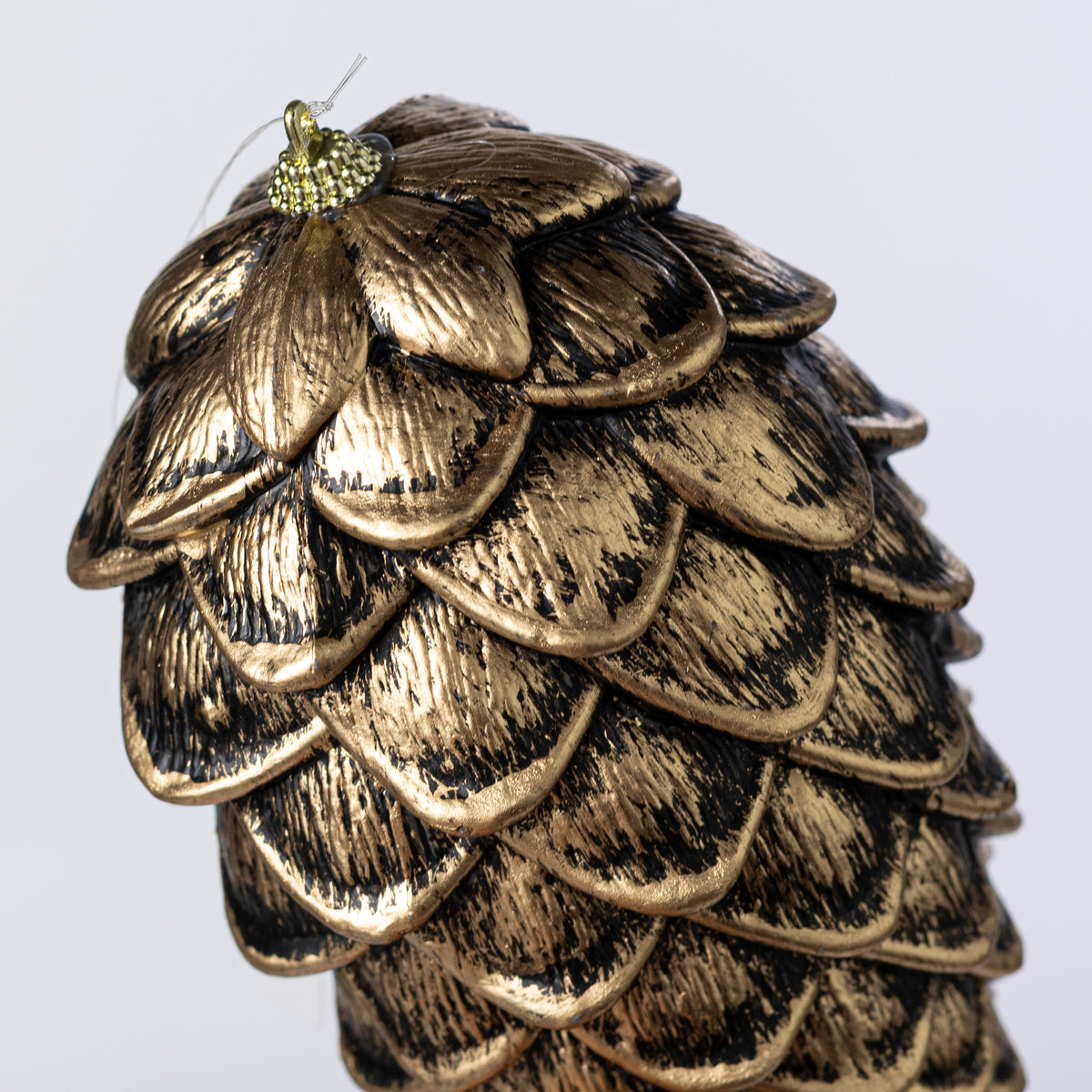 9" Pinecone Plastic Ornament: Antique Gold