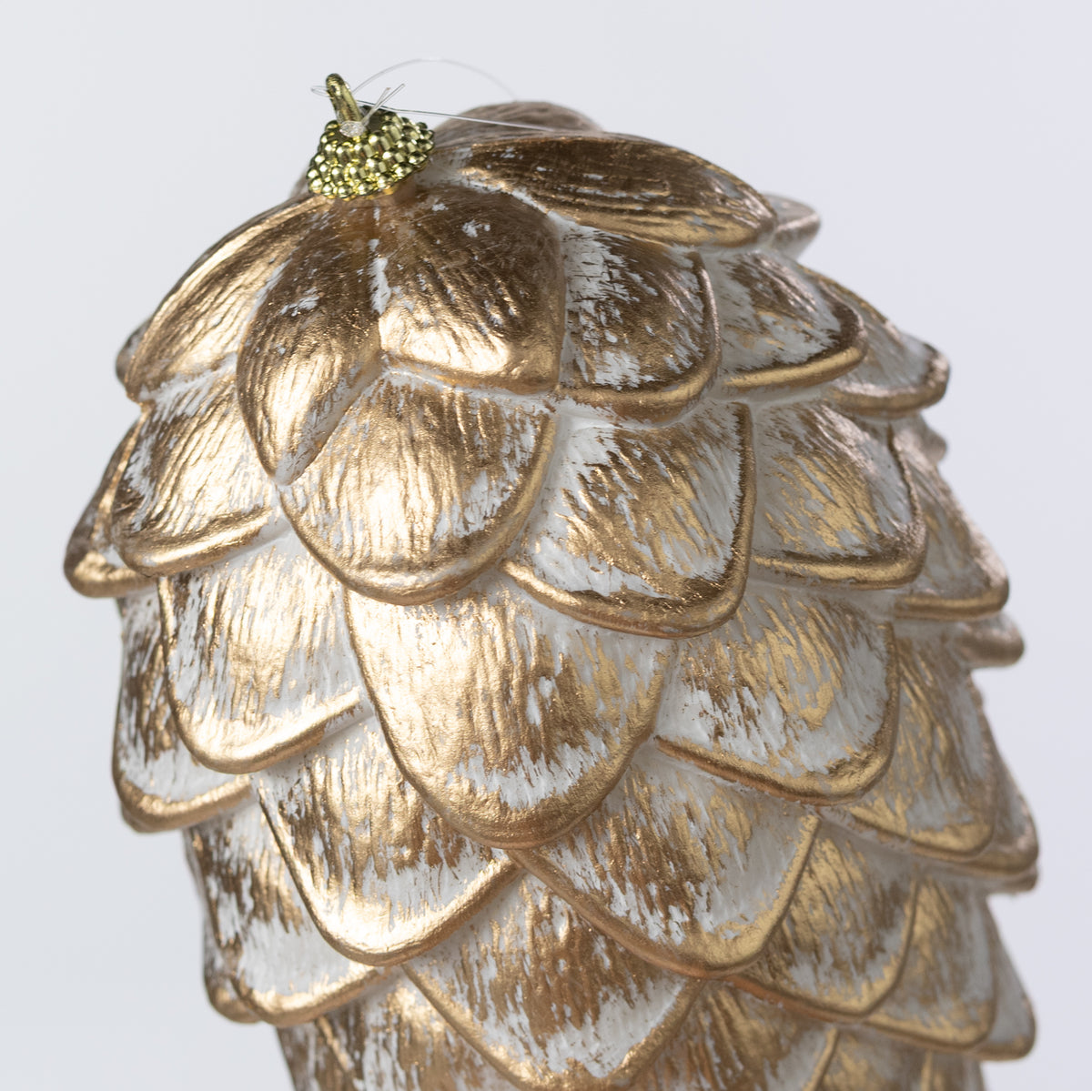 9" Pinecone Plastic Ornament: Champagne Gold