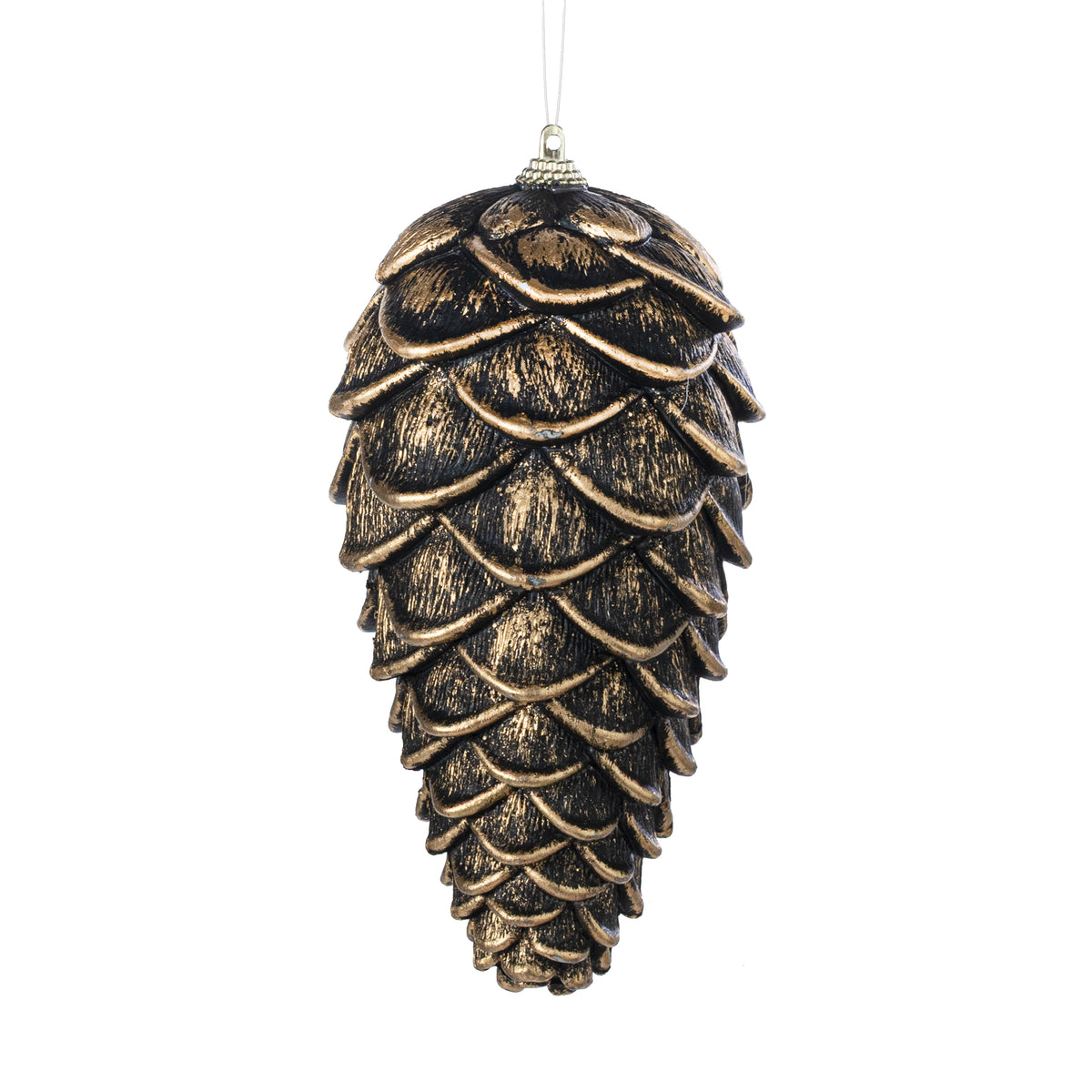 7" Pinecone Plastic Ornament: Antique Gold