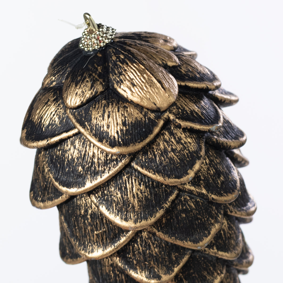 7" Pinecone Plastic Ornament: Antique Gold
