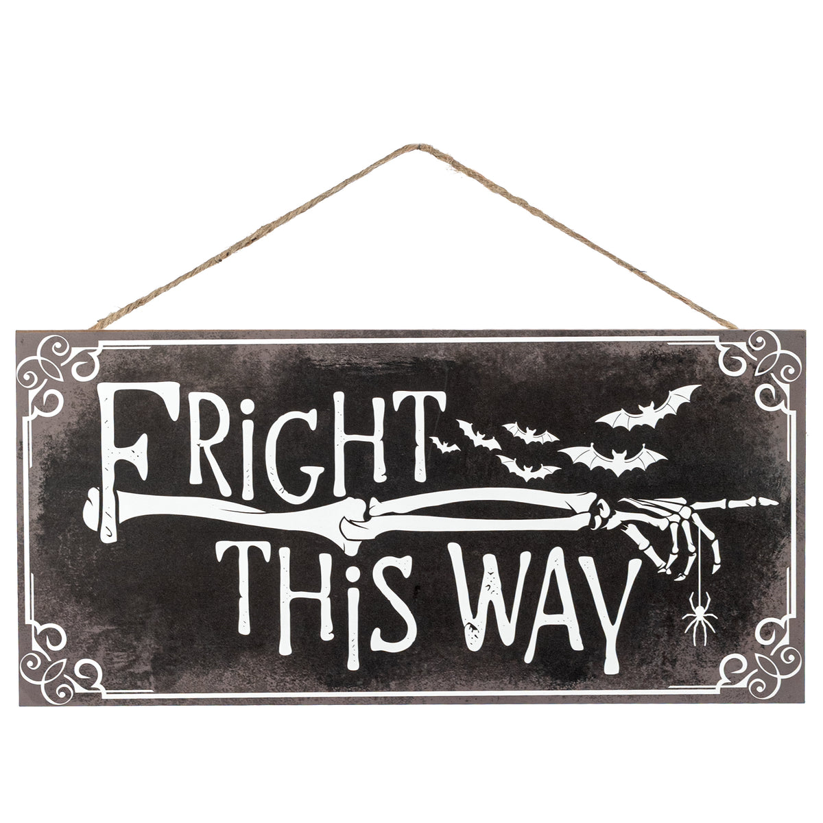 12" Wooden Sign: Fright This Way