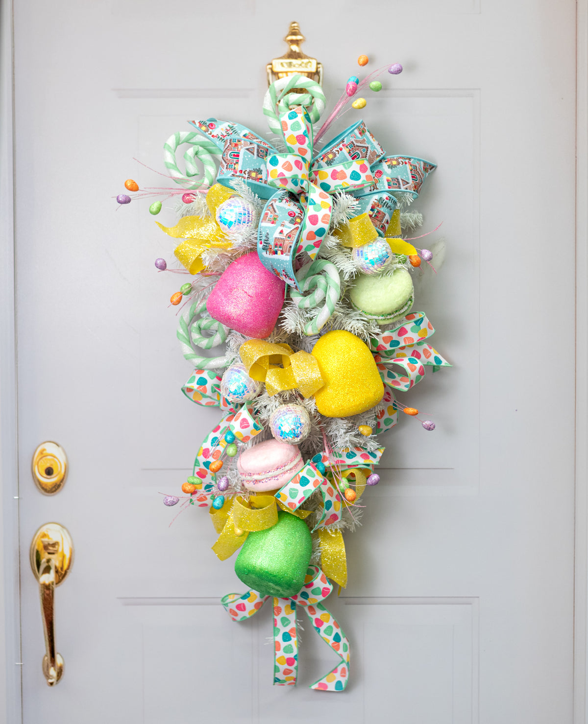 5" Glitter Gumdrop Ornament: Pink