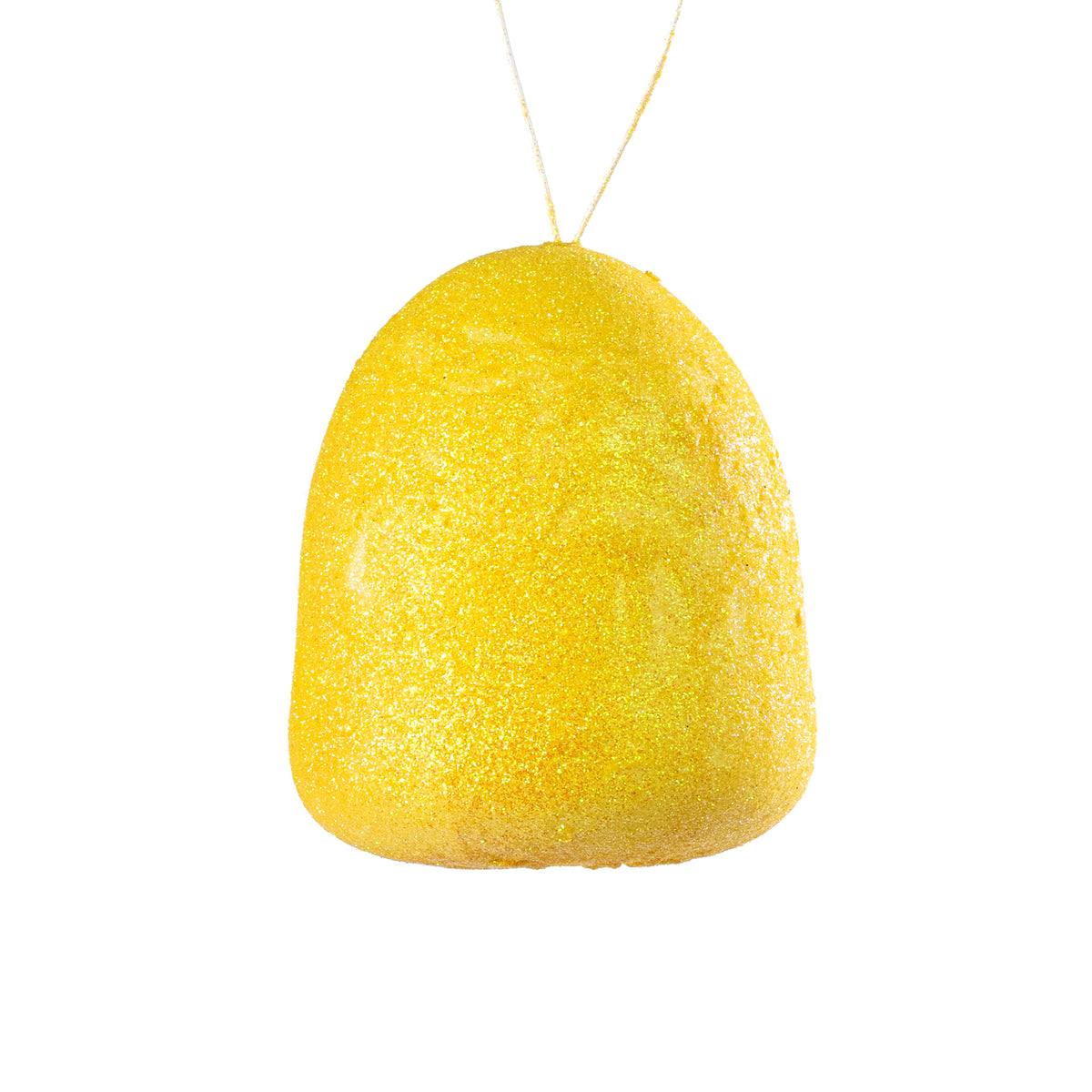 5" Glitter Gumdrop Ornament: Yellow