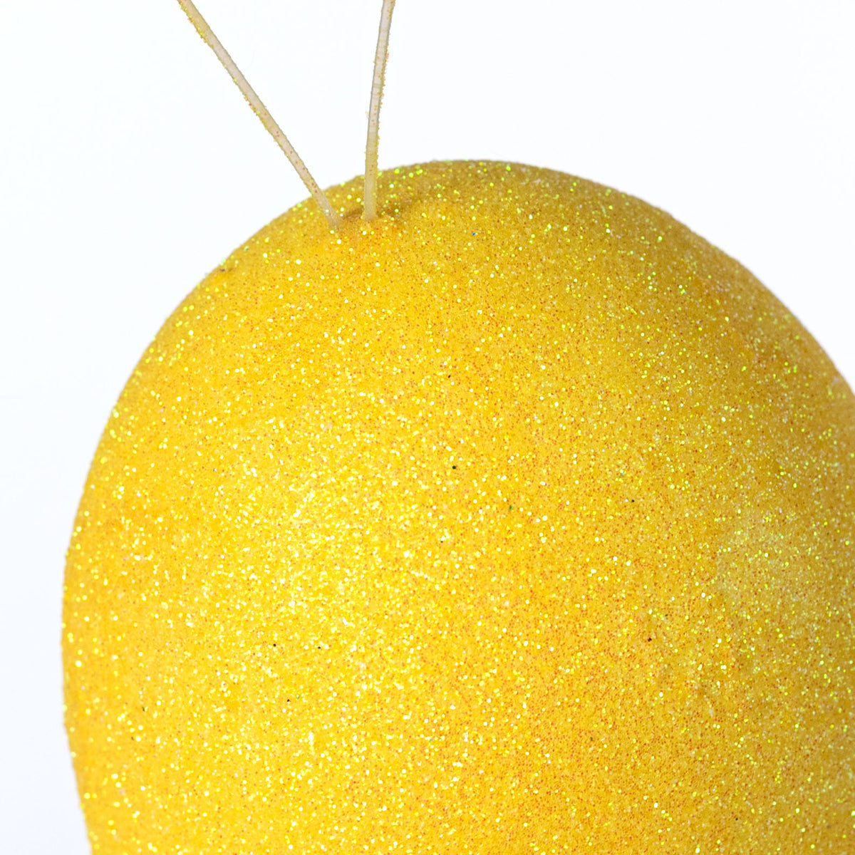 5" Glitter Gumdrop Ornament: Yellow