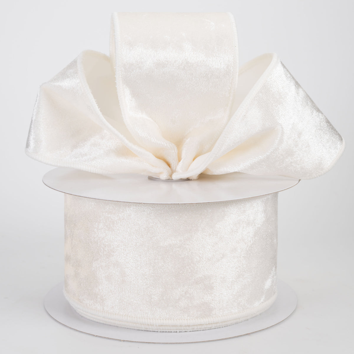 2.5" Lush Velvet Matte Satin Backed Ribbon: Ivory (10 Yards)