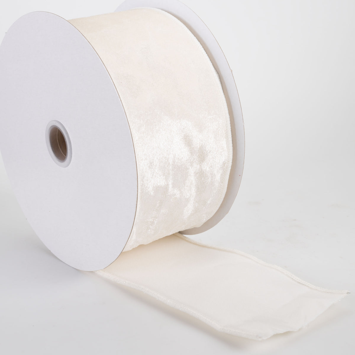 2.5" Lush Velvet Matte Satin Backed Ribbon: Ivory (10 Yards)